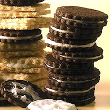 Faux-Reos (Homemade Oreo Sandwich Cookies, with Cappuccino, Mint and Peanut Butter filling variation