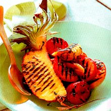 Hot Fruit Salad with Honey-Mint Glaze