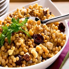 Israeli Couscous with Oil Cured Black Olives