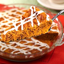 One-Dish Pumpkin Streusel Cake with Cream Cheese Frosting (yeast batter)