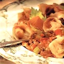 Pumpkin-Stuffed Pasta with Meat Sauce (Tortellini di Zucca con Ragu)