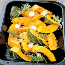 Roast Squash with Chile, Garlic, and Rosemary (or pumpkin)