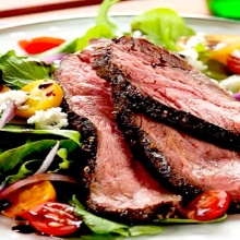 Seared Steak Salad with Balsamic-Shallot Reduction