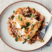Shepherd's Pie with Cauliflower Crust (using ground turkey)