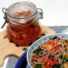 Soba Noodles with Homemade Kimchi (without fish sauce)