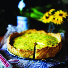 Summer Quiche (using corn, onions, peppers and cheddar)