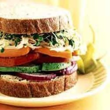 Sweet Potato and Avocado Sandwiches with Tahini Spread