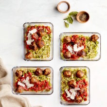 Turkey Meatballs with Carrots over Zucchini Noodles