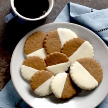 White Chocolate Dipped Gingerbread Cookies